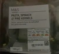 Pasta, spinach and pine kernels