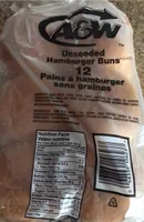 A&W unseeded hamburger buns