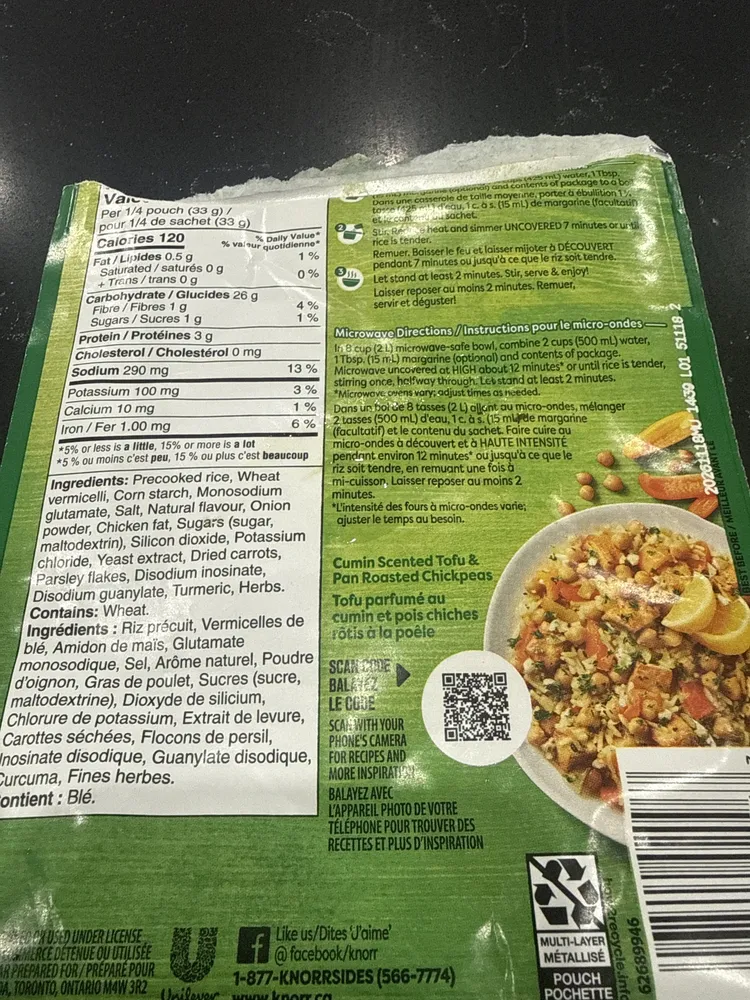 Riz Sidekicks (poulet Jardinière)