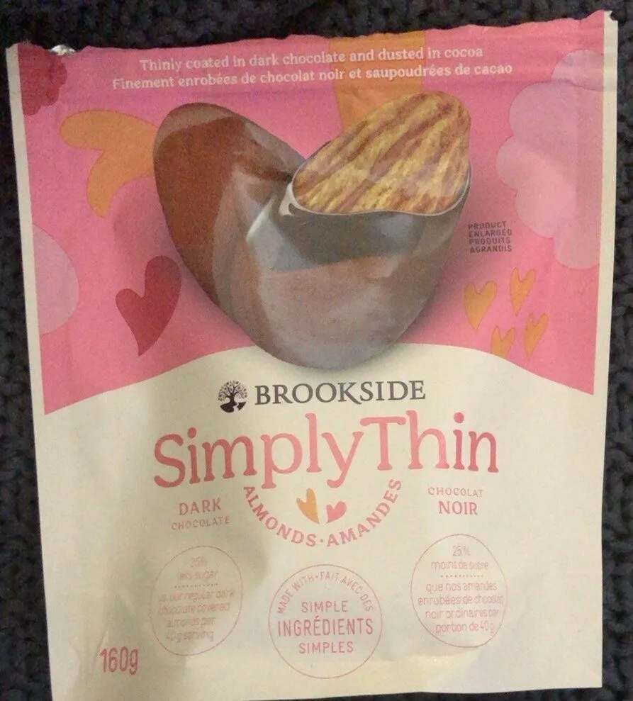 Simply thin almonds dark chocolate