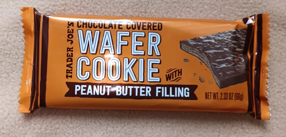 Chocolate Covered Wafer Cookie with Peanut Butter Filling