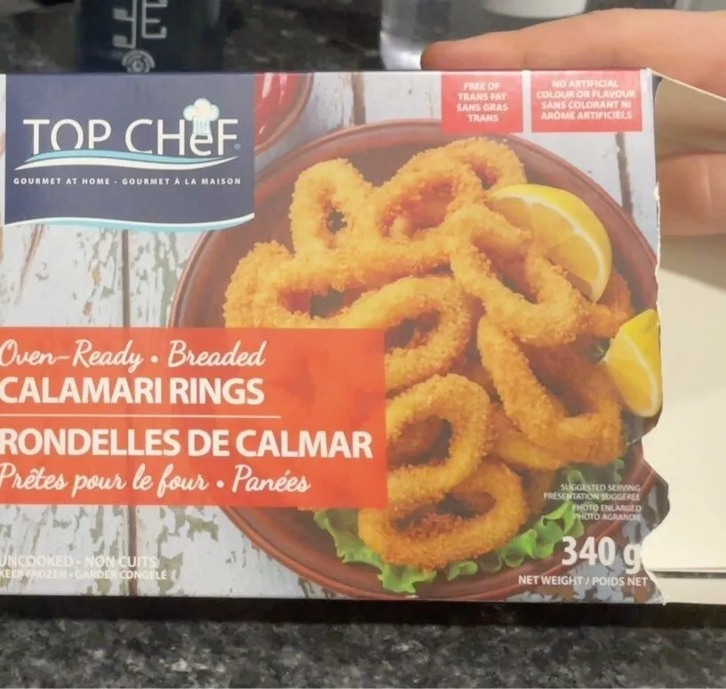 Oven breaded calamari rings