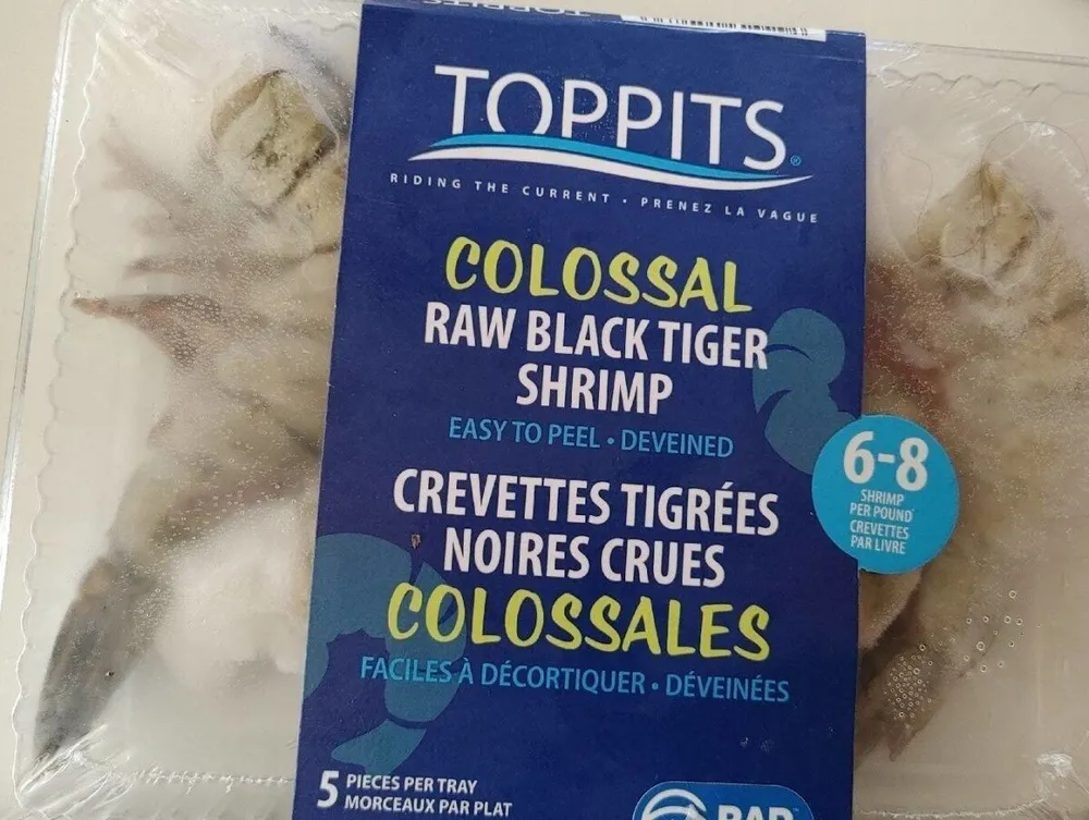 Colossal raw black shrimp