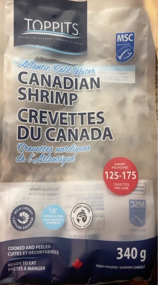 Atlantic cold water Canadian shrimp