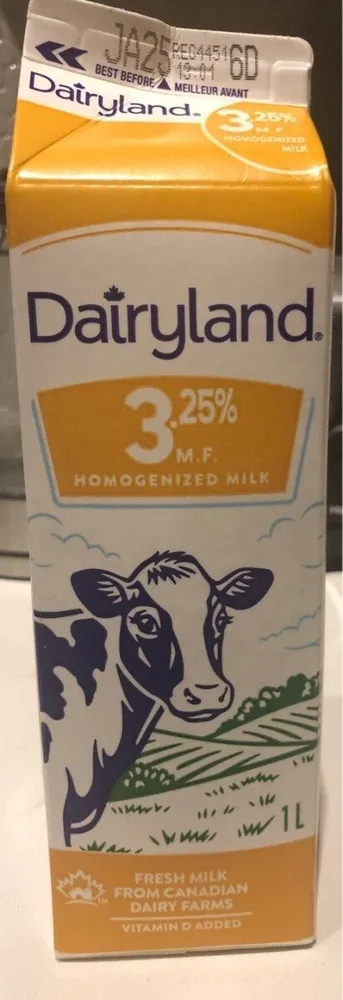 3.25% homogenized milk