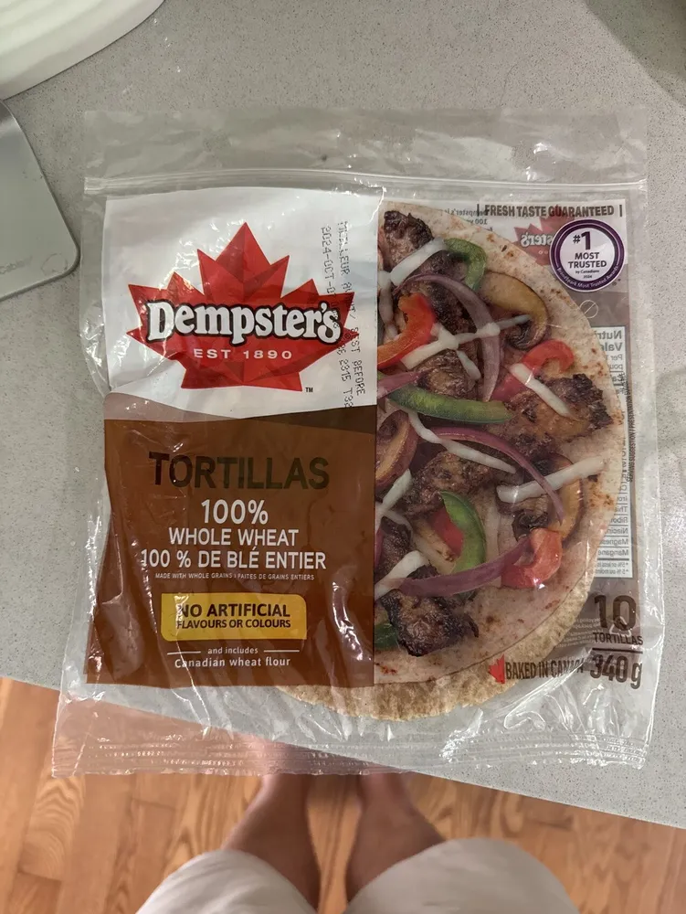 100% Whole Wheat Tortillas