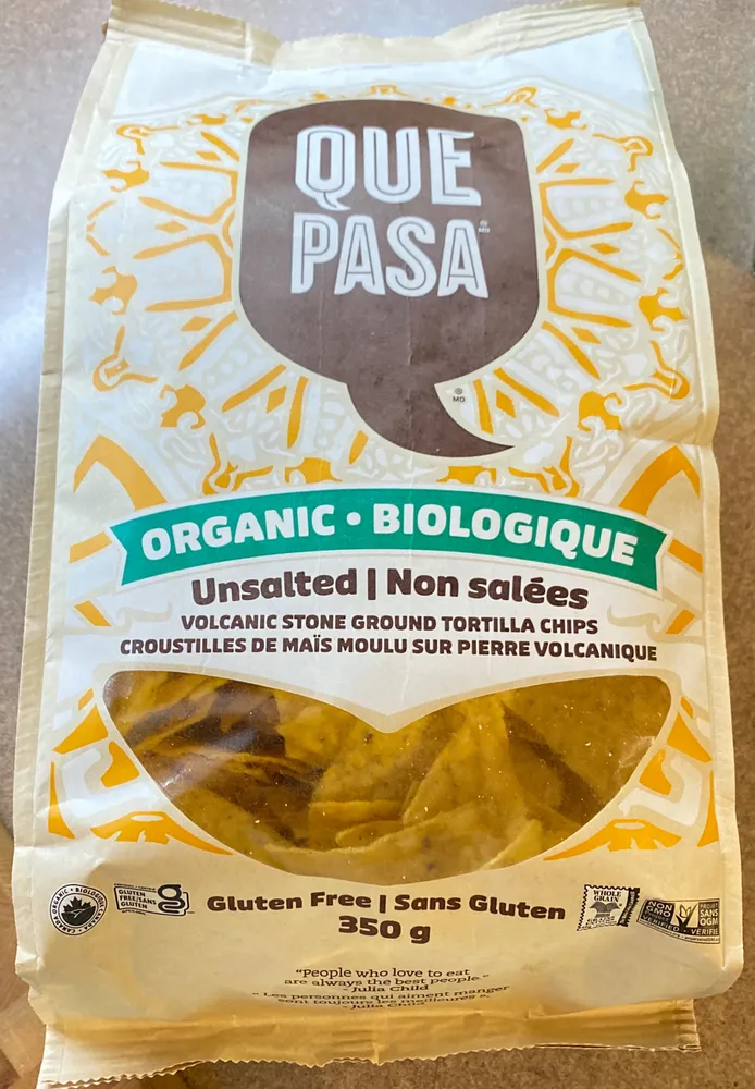 Unsalted Tortilla Chips, Organic