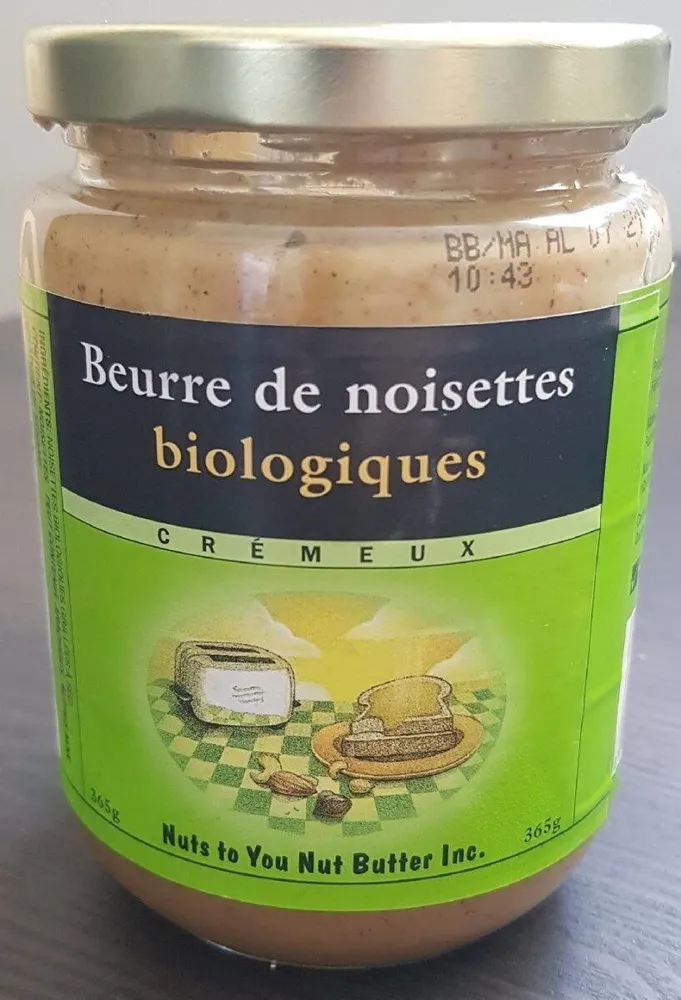 Beurre de noisettes biologiques