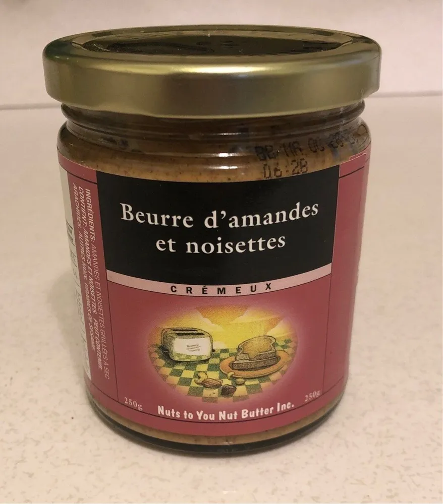 Beurre d'amandes et noisettes