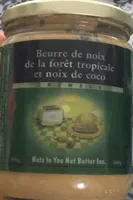 Beurre de noix de la forê tropical et noix de coco