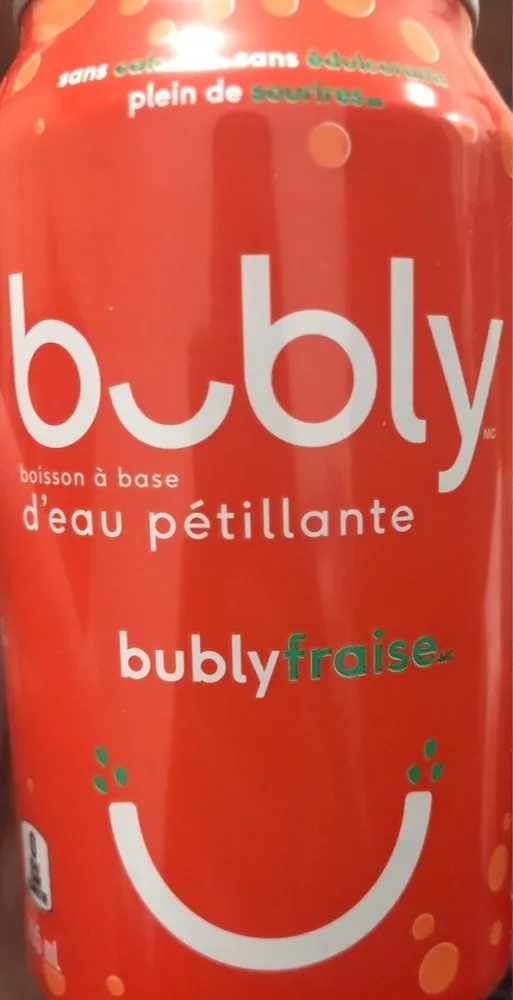 Bubly fraise à base d'eau petillante