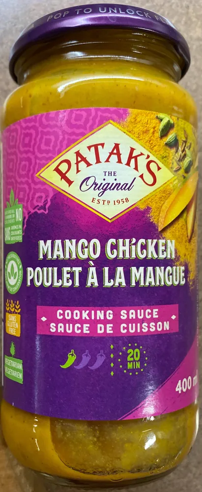 Poulet à la Mangue sauce de cuisson
