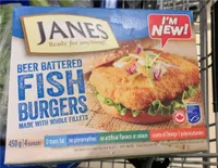 Beer battered fish burgers