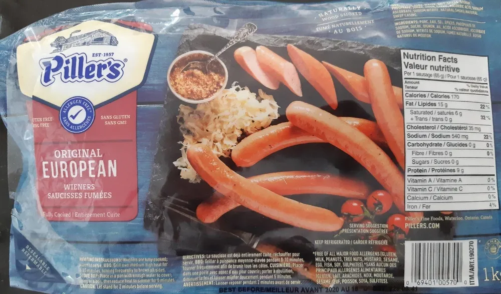 Saucisses fumées européennes
