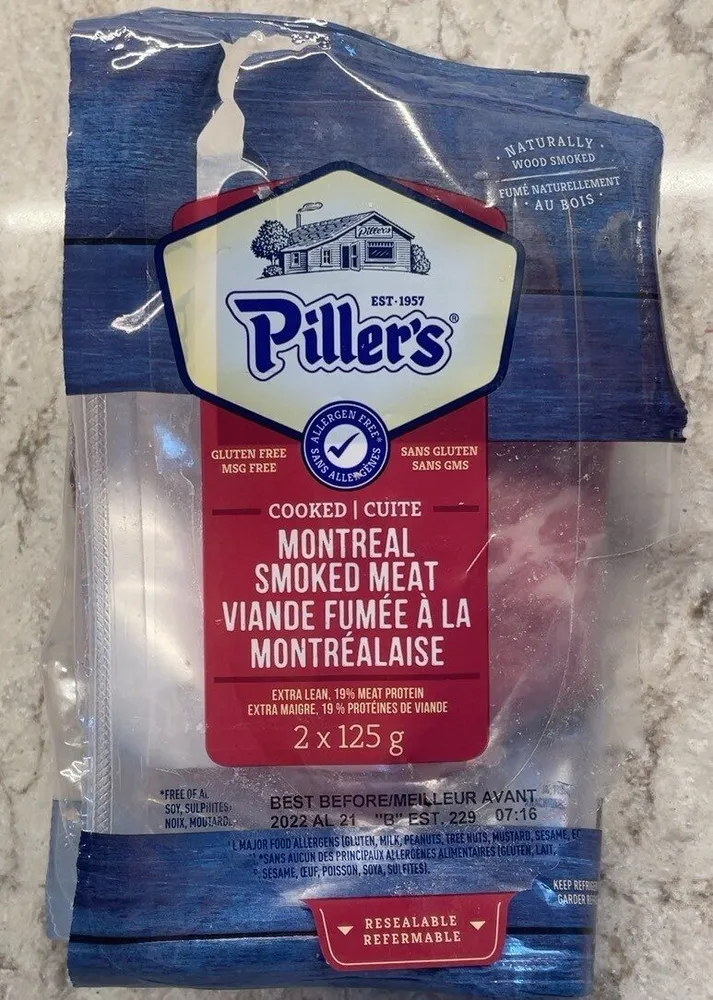 Cooked smoked montreal meat