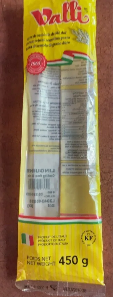 Pâte semoule de blé dur