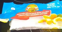 Moitiés de cajous non salées