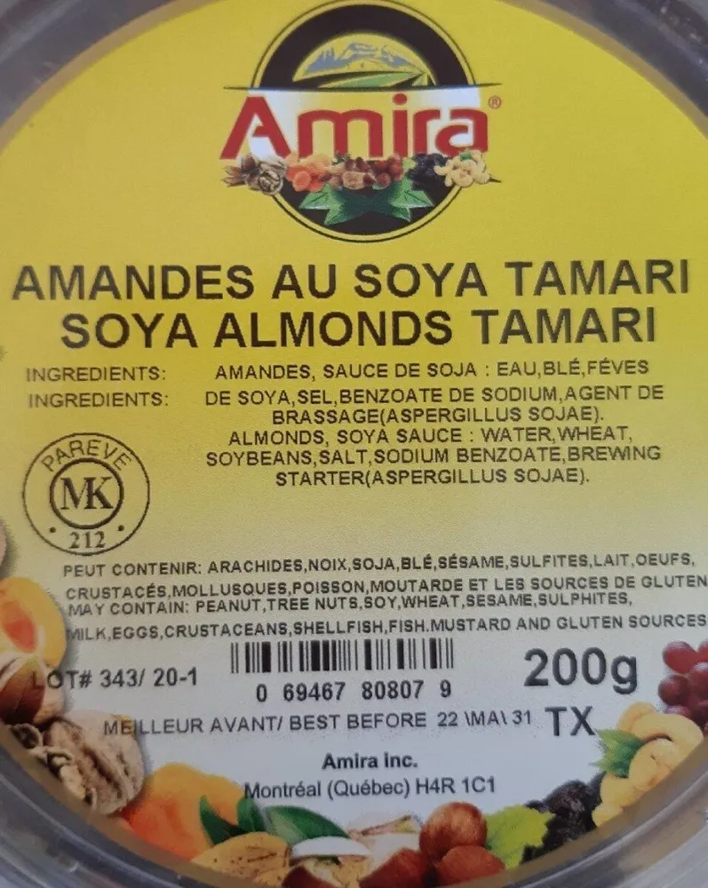 Amandes au soya tamari