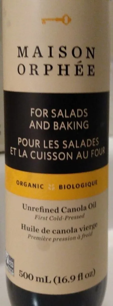Unrefined Canola Oil Organic