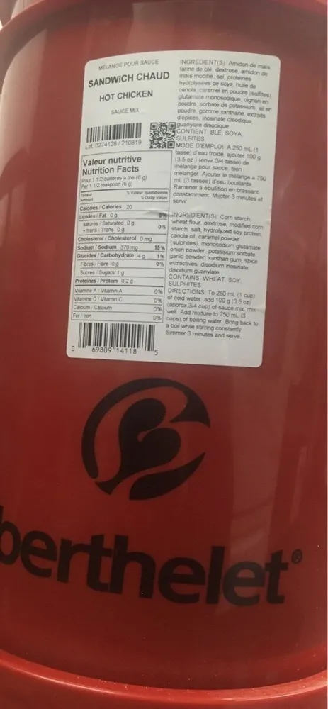 Mélange à sauce à hot chicken