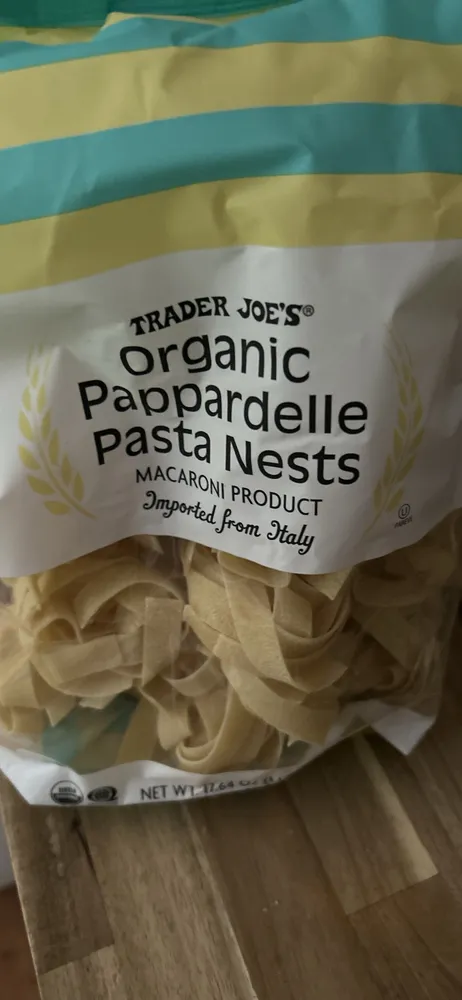 Organic pappardelle pasta nests