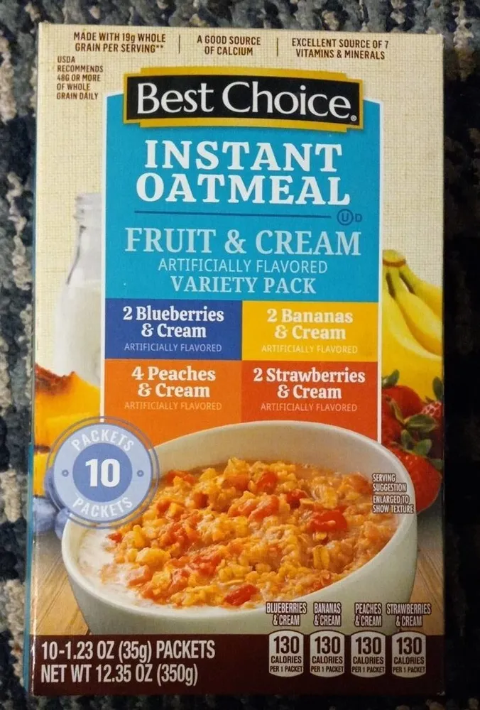 Instant Oatmeal Fruit and Cream Variety Pack