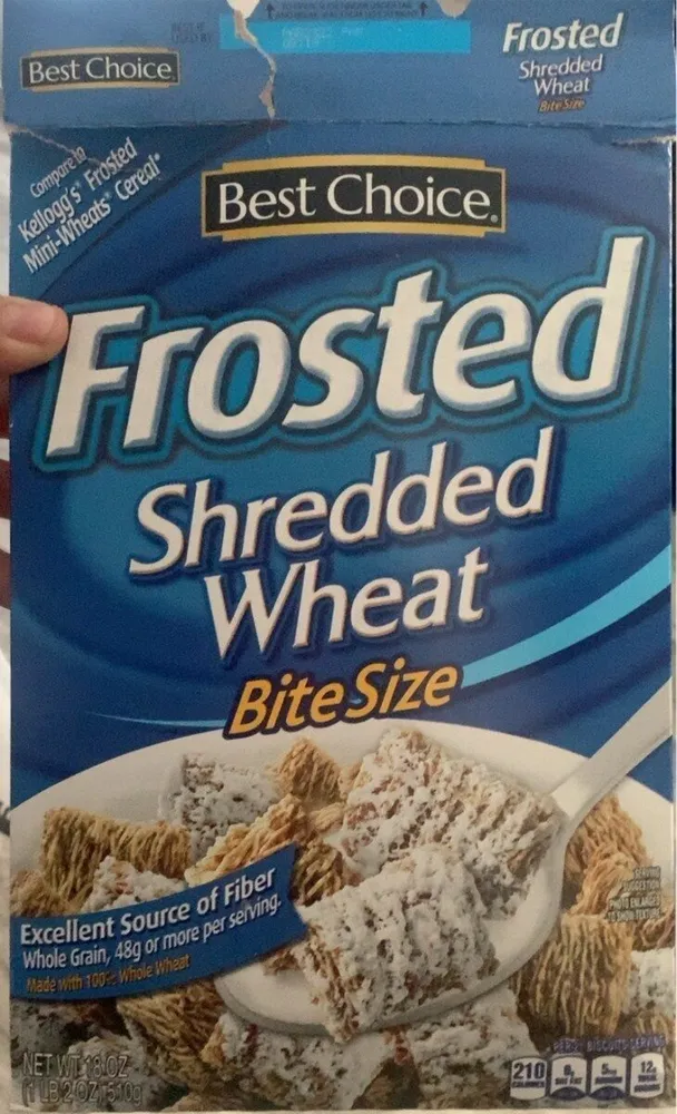 Frosted sheeded wheat cereal