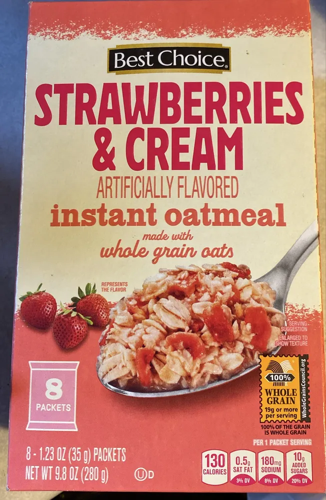 Strawberry’s and cream instant oatmeal