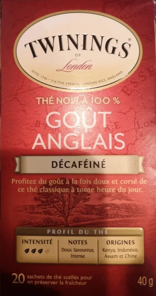 Thé noir Goût anglais