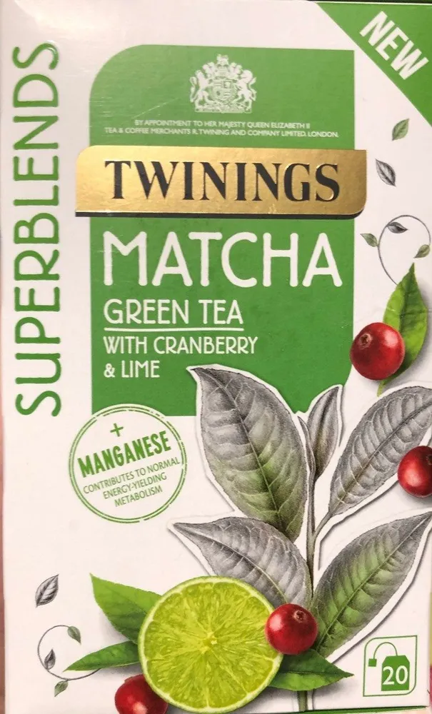 Matcha green tea with cranberry and lime