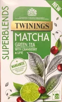 Matcha green tea with cranberry and lime