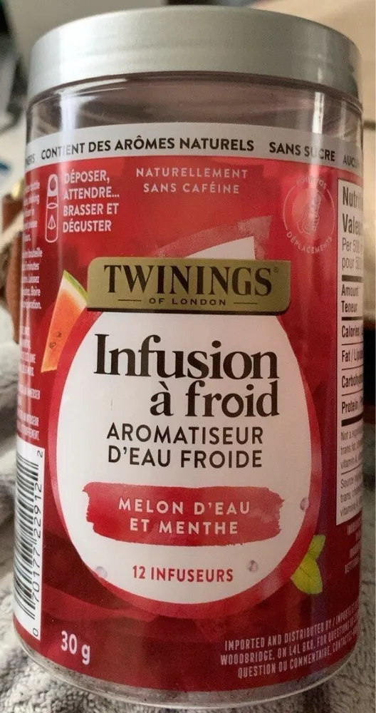 Infusion à froid, arômatiseur d’eau froide