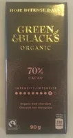 Organic dark chocolate 70% cacao