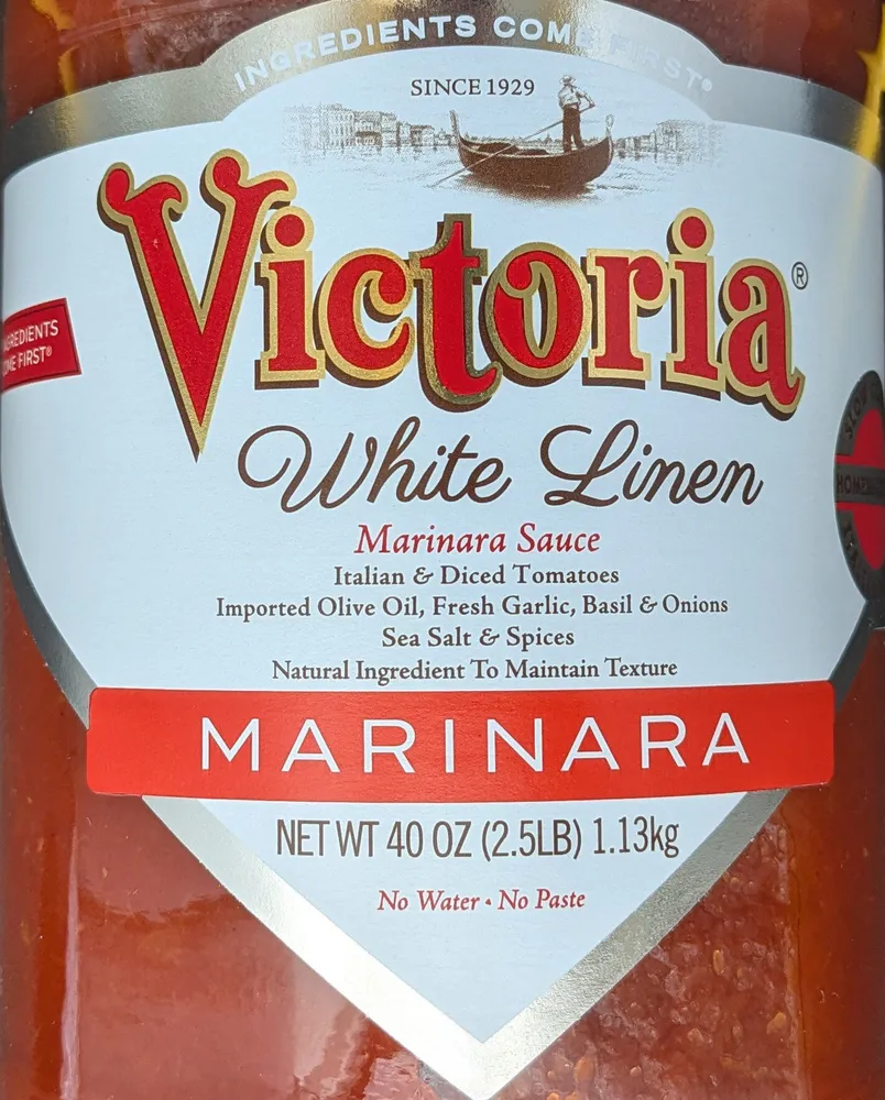 White linen marinara sauce