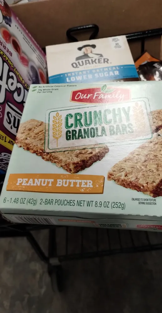 Peanut butter crunchy granola bars, peanut butter