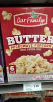 Butter microwave popping corn, butter