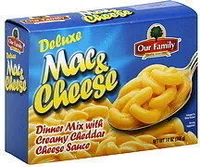 Deluxe mac & cheese dinner mix with creamy cheddar cheese sauce