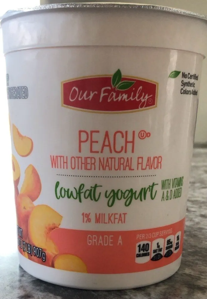 Peach lowfat yogurt