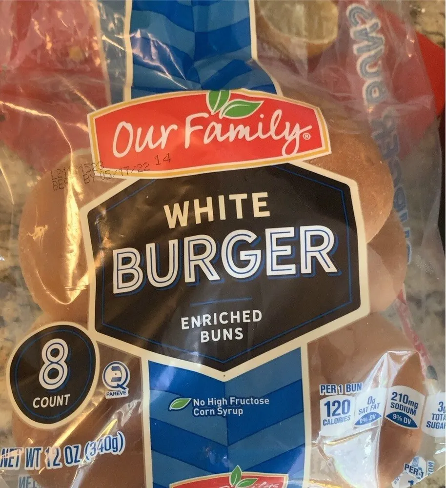 White Hamburger Enriched Buns