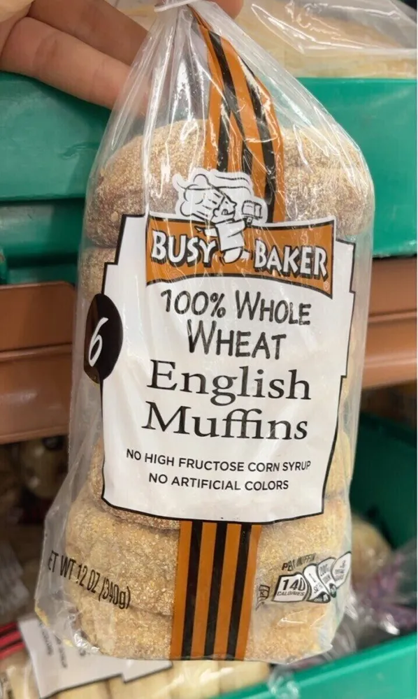 100 % whole wheat english muffin