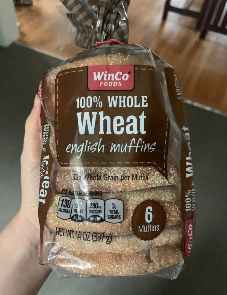 100% Whole Wheat English Muffins