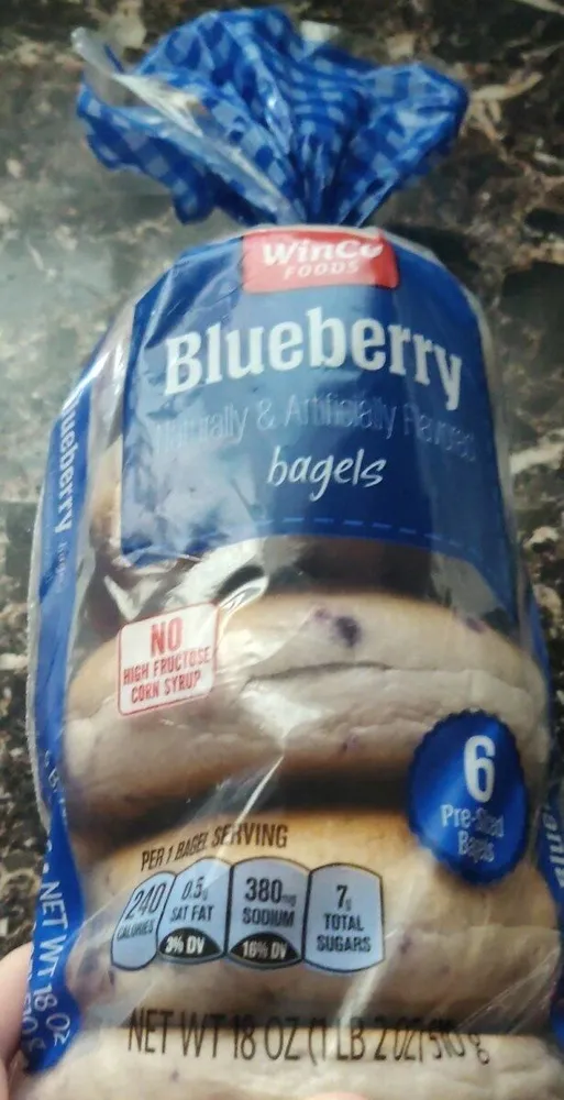 Blueberry Naturally and Artificially flavored bagels