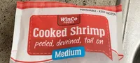 Cooked Shrimp peeled, deveined, tail on Medium