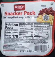 Snacker Pack beef sausage bites & sharp cheddar cheese