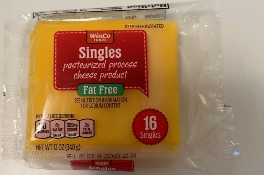 Single pasteurized process cheese product fat free