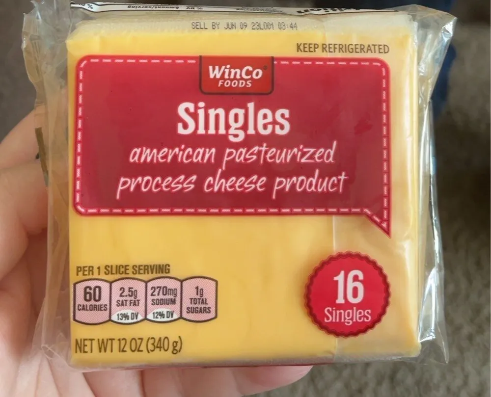 Singles american pasteurized process cheese product