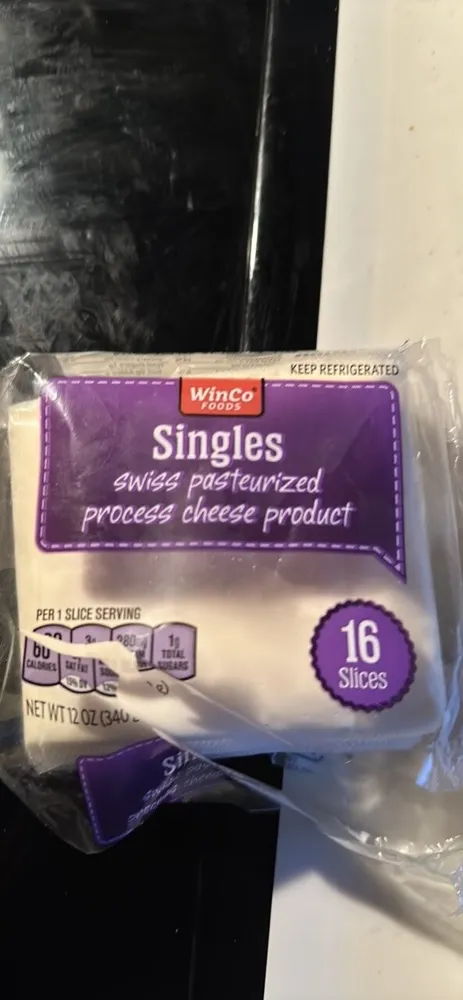 Singles swiss pasteurized process cheese product