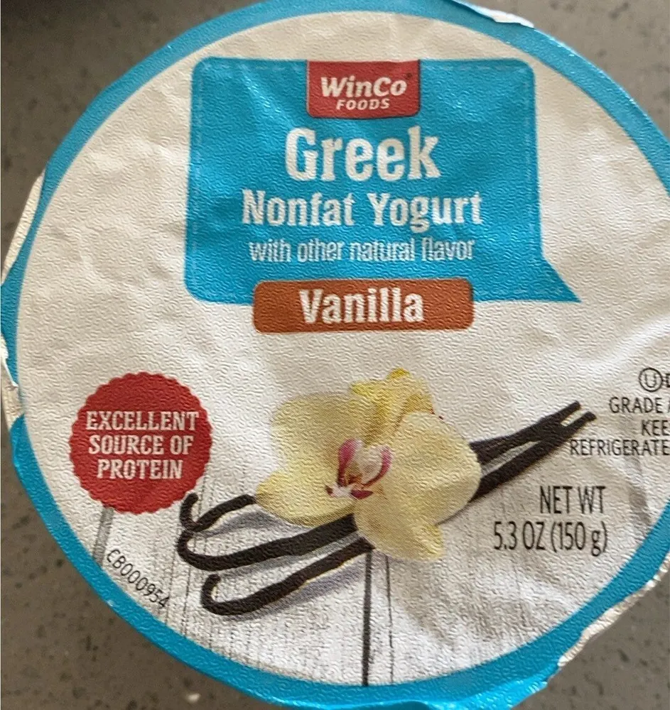Greek Nonfat Yogurt with other natural flavor Vanilla