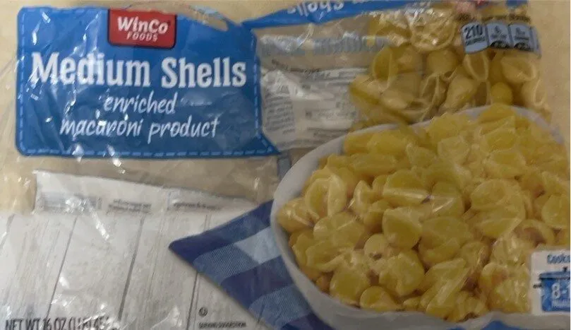 Medium shells in Riched macaroni product