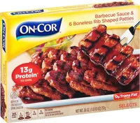 Barbecue Sauce & 6 Boneless Rib Shaped Patties
